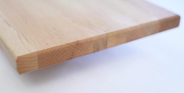 Wedding favor cutting board end of board. Side grain of the hardwood.