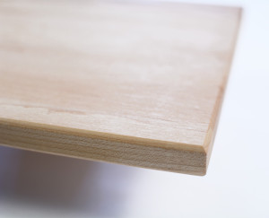 Wedding favor cutting board side view. Made in Canada