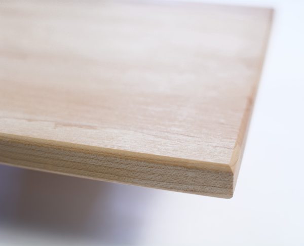 Wedding favor cutting board side view. Made in Canada