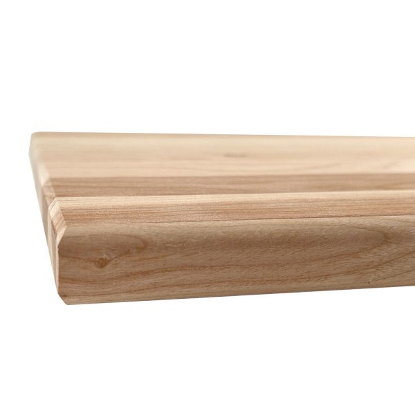 Close-up image showcasing the edge of a high-quality prep cutting board, highlighting its craftsmanship and durability.